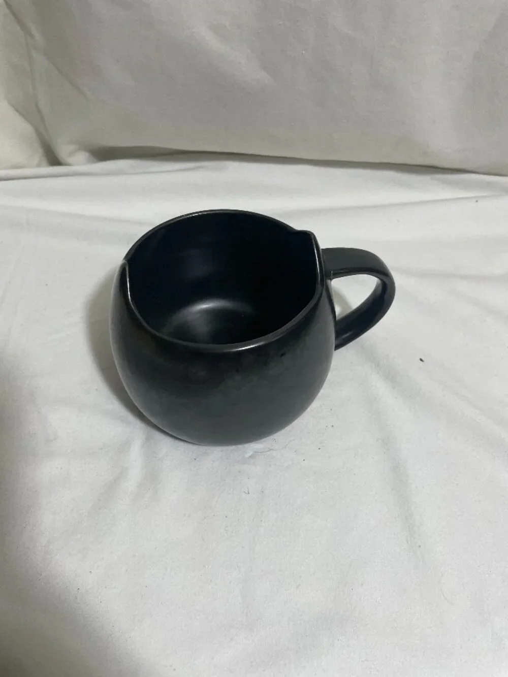 Cat Lady Box Black Ceramic Cat Ear Mug Floral Damask Coffee Cup 4”